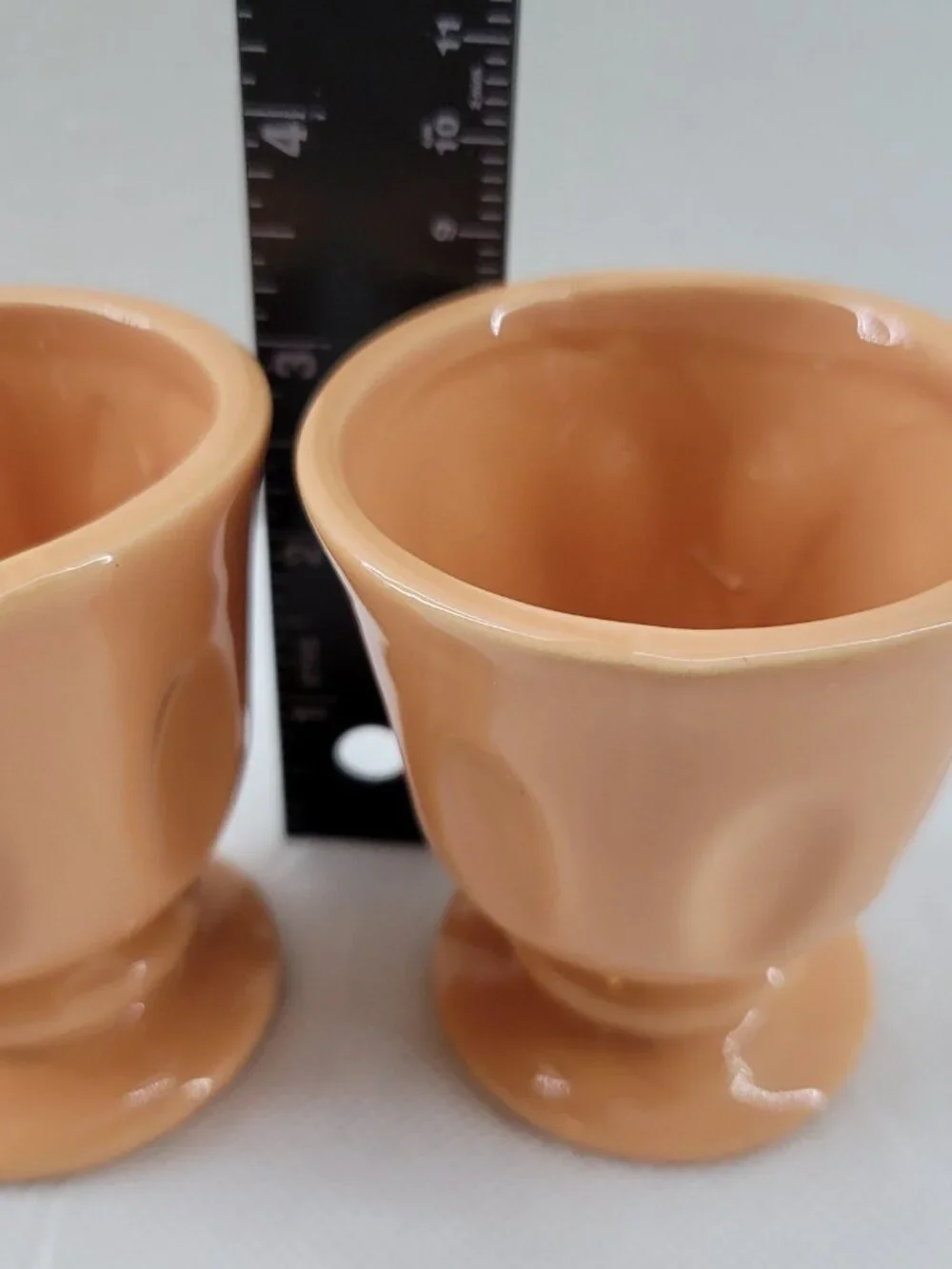 Calandiva Ceramic Pastel Egg Cup set of 2 matching Soft Pastel Terra Cotta